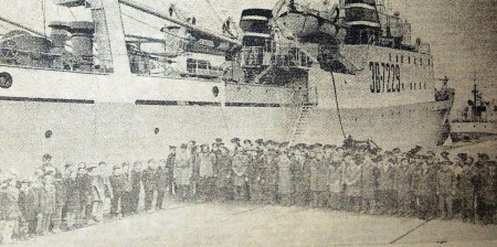 Митинг посвященный  приему нового РТМС 7229 Юхан Смуул  в состав ЭРПО Океан 14 октября  1972