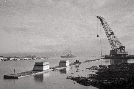 Вид на строительство нового Рыбного порта  1960