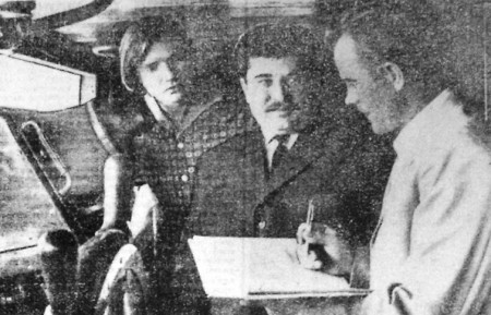 Барбакадзе Б. капитан СРТ 4292 в середине, боцман А. Велья и начальник РТС А. Абель 26 августа 1970