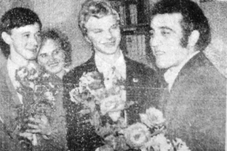 Режиссер Э. Кеосаян и артисты В. Косых и М. Метелкин встречаются с с работниками Объединения Океан  6 сентября 1970