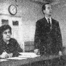 Береснев В. И. начальник отдела связи ТМРП  выступает  на собрании-  16 02 1969
