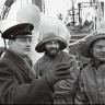 Миколаюнас А.  второй помощник капитана  и матросы  Н. Горячев и  И. Глошин  на СРТ-4451 -  1966 год