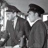 Виктор Лунев в отдалении - капитан ПР Иней  и ближе 3-й помощник М. Федоренко - 1965 год